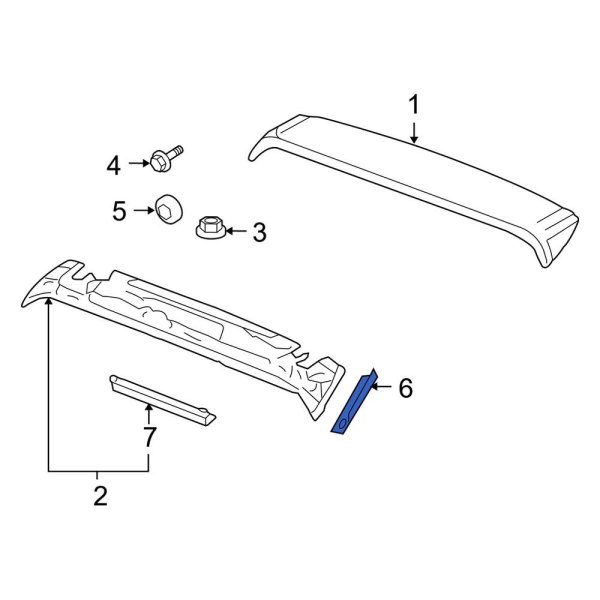Porsche OE 95551296503 Left Spoiler Gasket