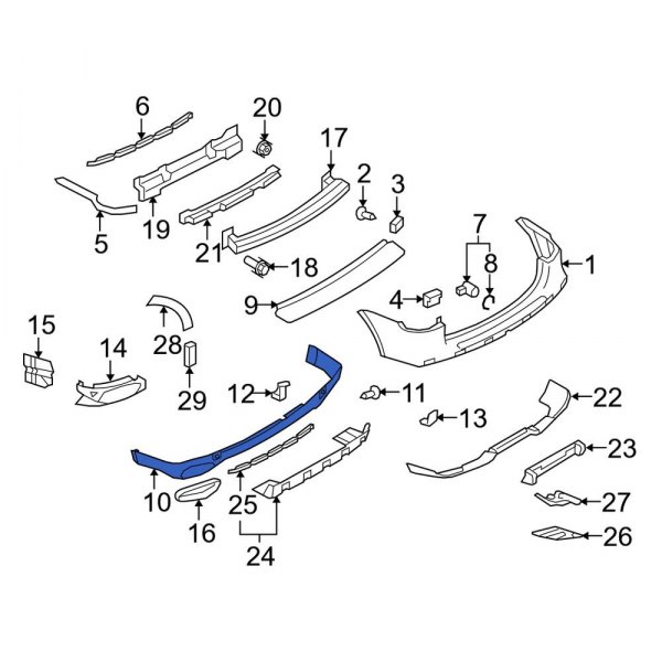 Porsche OE 95550552112G2X Rear Valance Panel