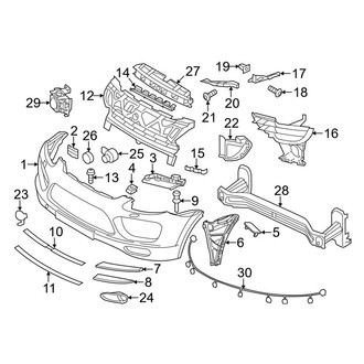 Porsche OE - Front Bumper - Bumper & Components (Cover & Components)