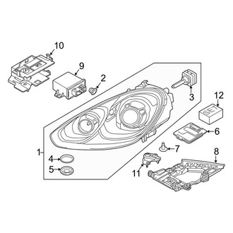 Porsche OE - Front Lamps - Headlamp Components (With Xenon Lamps), (Diesel / Gas)