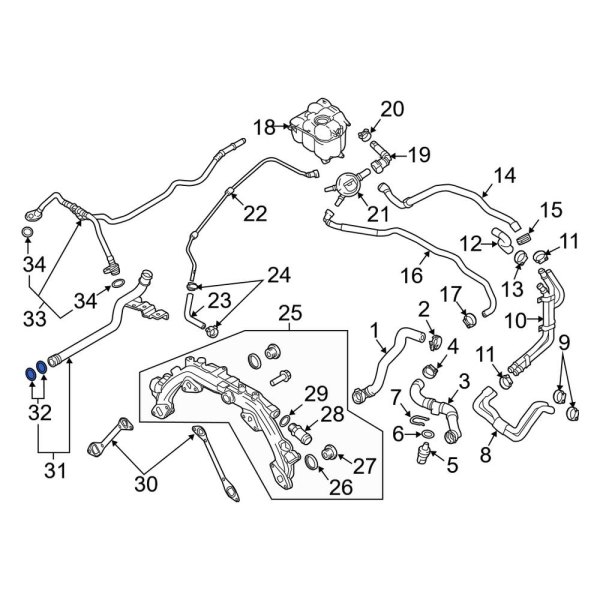 Engine Coolant Pipe O-Ring