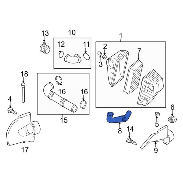 Engine Air Intake Hose