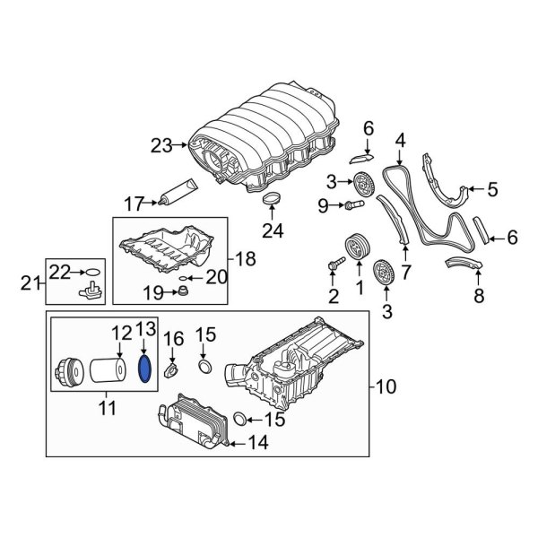 Engine Oil Filter Element O-Ring