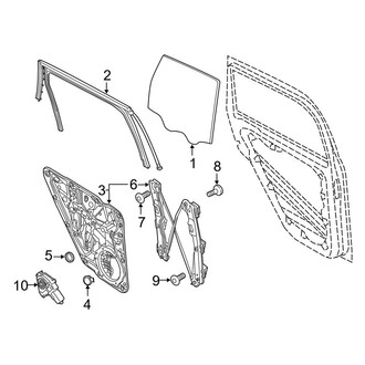 Porsche OE - Rear Door - Glass & Hardware