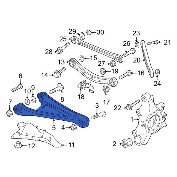Porsche OE 95831104100 Rear Left Lower Suspension Control Arm