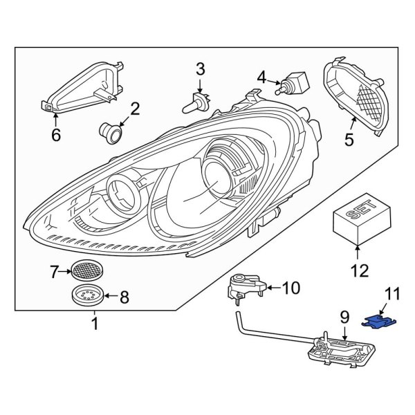 Porsche OE 95863116000 Front Headlight Adjusting Spring