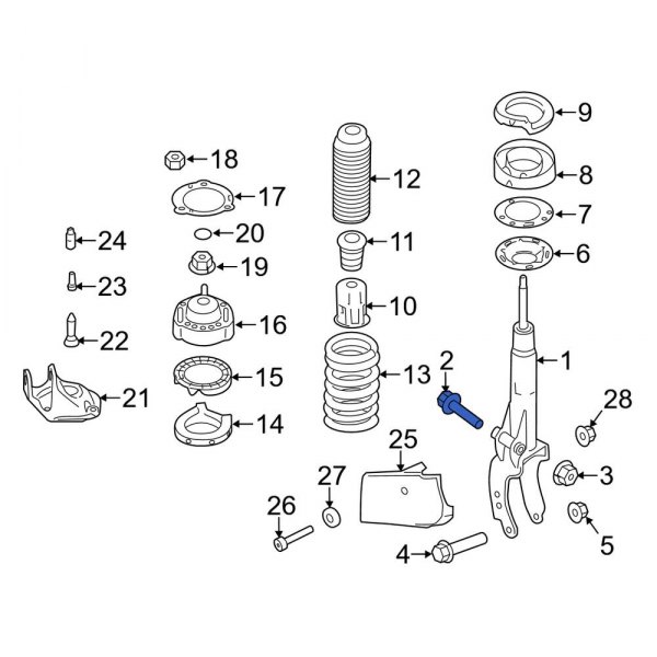 Suspension Shock Absorber Bolt