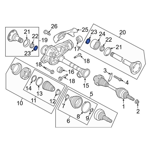 Porsche OE 95834941310 Front Drive Axle Shaft Retaining Ring