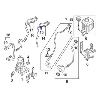 Porsche OE - Lower Power Steering Return Hose Washer