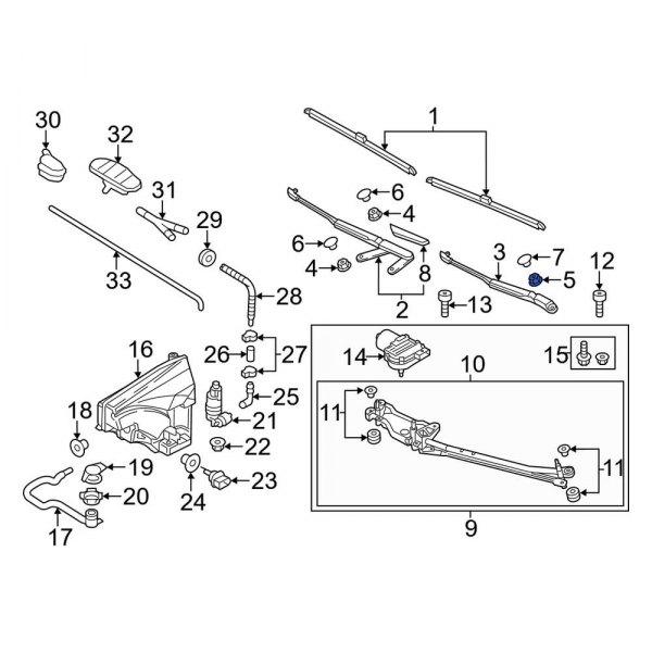 Windshield Wiper Arm Cap