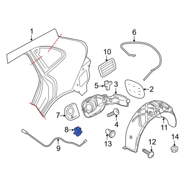 Porsche OE 95850415310 - Rear Fuel Filler Door Lock Actuator