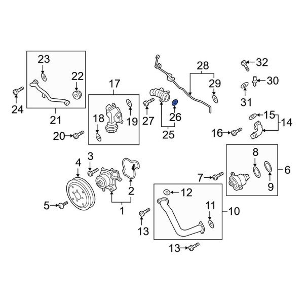 Engine Coolant Pipe O-Ring