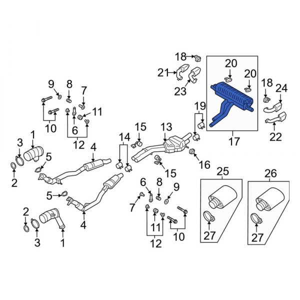 Porsche OE PAB253609D Rear Exhaust Resonator