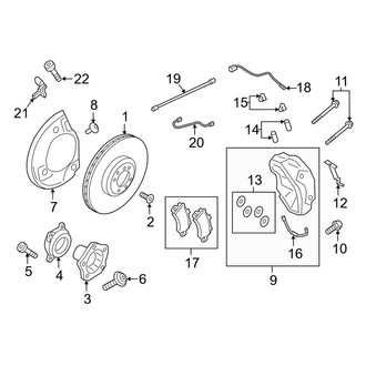 Porsche OE - Front Suspension - Brake Components (W/O Ceramic Brakes, 19" Wheels)
