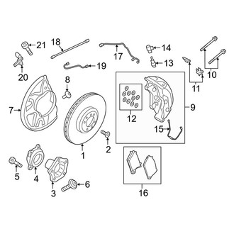 Porsche OE - Front Suspension - Brake Components (W/O Ceramic Brakes, 21" Wheels), (S / S Coupe)