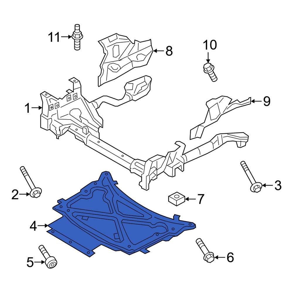 Porsche OE PAB399345 Front Powertrain Skid Plate