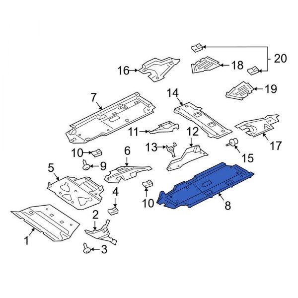 Floor Pan Splash Shield