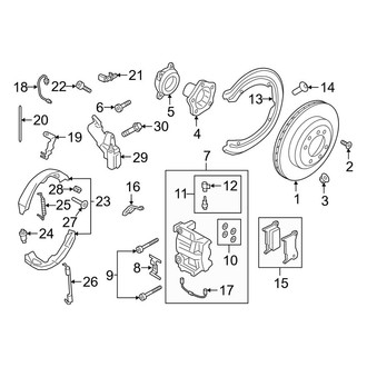 Porsche OE - Rear Suspension - Brake Components (W/O Ceramic Brakes, 20" Wheels)