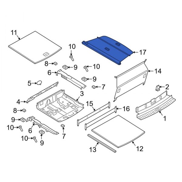 Porsche OE 9Y0867773CAY1 Rear Luggage Compartment Cover