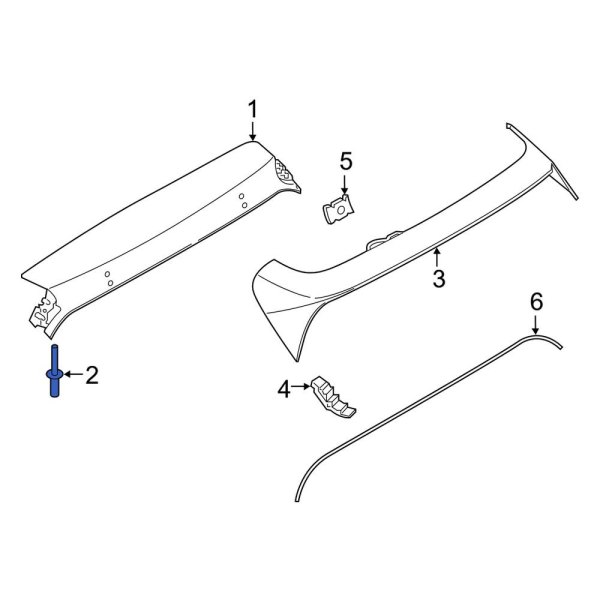 Porsche OE 9Y0898333 Spoiler Hardware Kit
