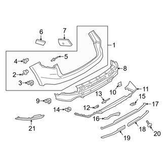 Porsche OE - Rear Bumper - Bumper & Components (W/O Sport Design, Cover & Trim), (Base / E-Hybrid / S)