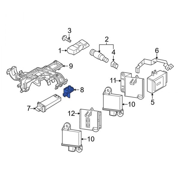 Tire Pressure Monitoring System (TPMS) Antenna Clip