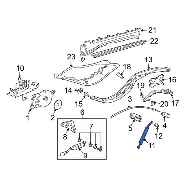 Convertible Top Push Rod