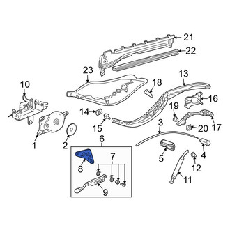 Porsche OE - Right Convertible Top Push Rod Pivot Lever