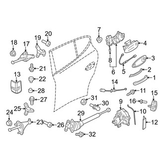 Porsche OE - Rear Door - Lock & Hardware (3.6L / 4.8L)