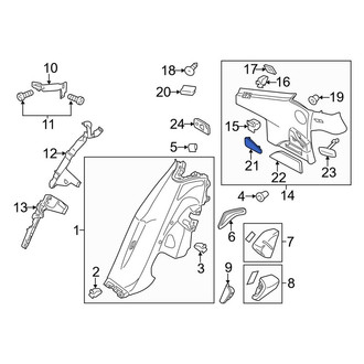 Porsche OE - Rear Right Lower Interior Quarter Panel Trim Panel