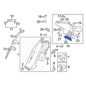 Porsche OE - Rear Left Lower Interior Quarter Panel Trim Panel