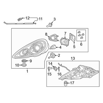 Porsche OE - Front Lamps - Headlamp Components (W/O LED Headlamp), (Base / 4 / 4 Edition / 4S / 4S Executive / Edition / Exclusive / GTS / S Gas)