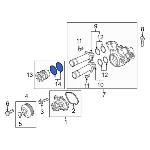 Engine Coolant Thermostat Housing O-Ring