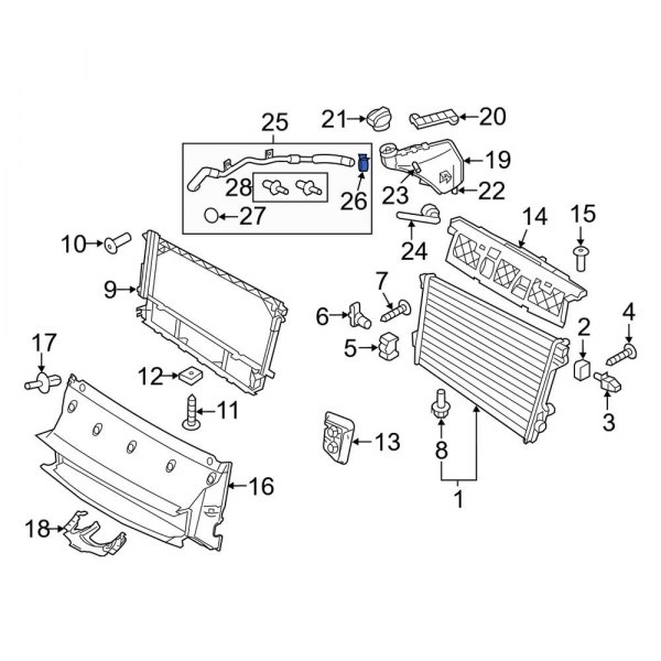 Engine Coolant Reservoir Hose Clamp