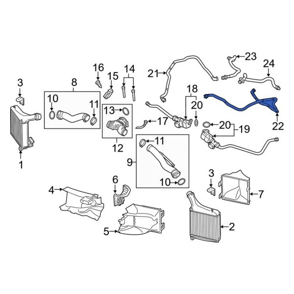 Porsche OE 97011053102 Front Left Intercooler Pipe