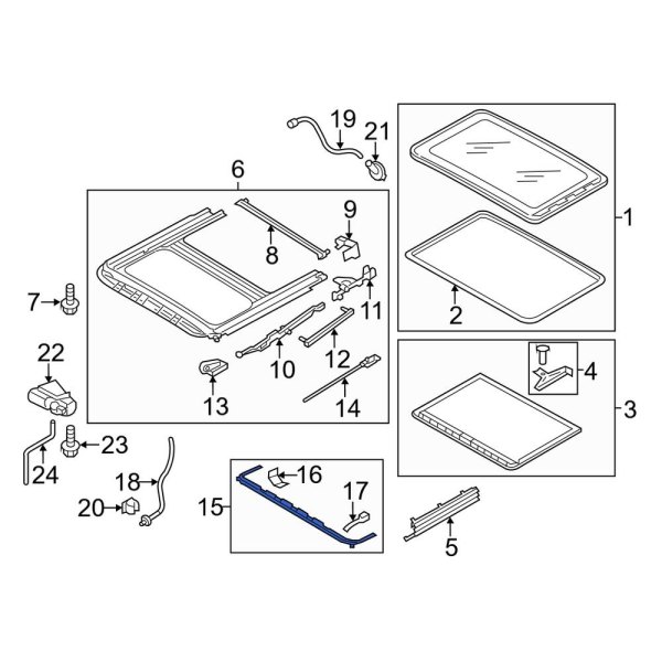 Porsche OE 97056416100 Sunroof Deflector