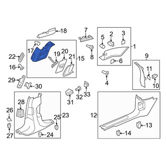 Porsche OE - Left Upper Door Pillar Post Trim Set
