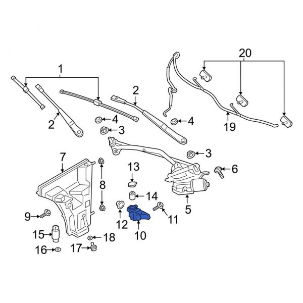 Washer Fluid Reservoir Filler Pipe