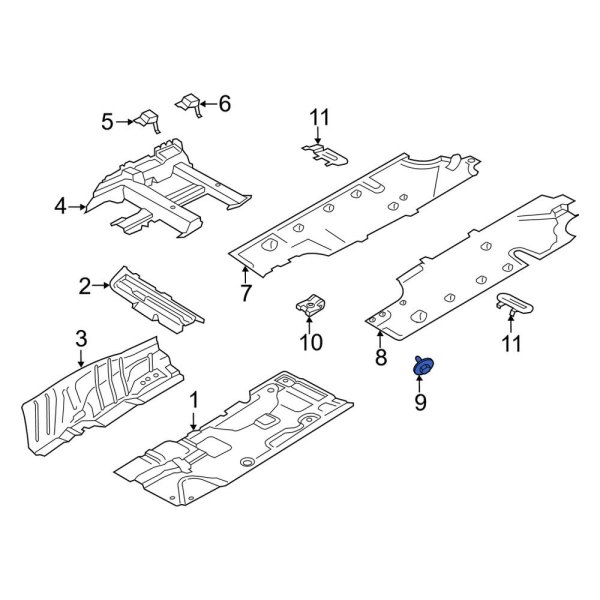 Floor Pan Splash Shield Screw