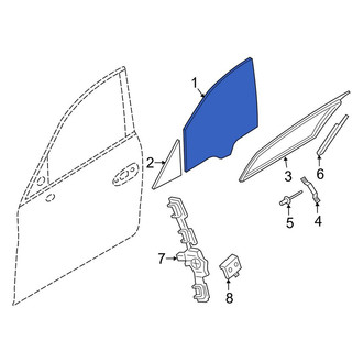 Porsche OE - Rear Right Door Glass