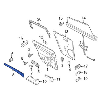 Porsche OE - Front Left Door Trim Molding