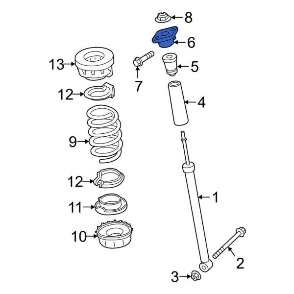 Porsche OE 971513353A Rear Suspension Shock Absorber Mount