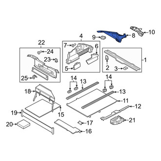 Porsche OE - Left Package Tray Trim Bracket