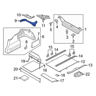 Porsche OE - Right Package Tray Trim Bracket