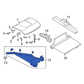 Porsche OE - Left Package Tray Trim Bracket