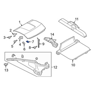 Porsche OE - Left Package Tray Trim Bracket