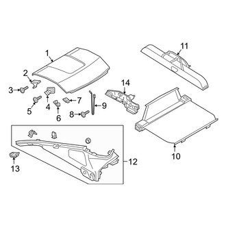Porsche OE - Rear Body & Floor - Package Shelf Trim (Base / 4 / 4 Executive / 4S / 4S Executive / Turbo / Turbo Executive)