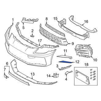 Porsche OE - Front Left Lower Grille Molding