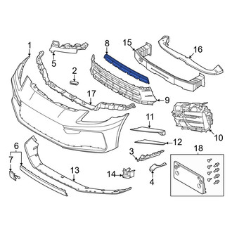 Porsche OE - Front Upper Center Grille