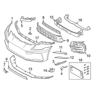 Porsche OE - Front Bumper & Grille - Bumper & Components (Base / 4 / 4 E-Hybrid / 4S E-Hybrid)